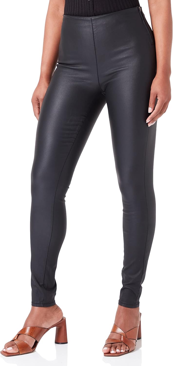 ONLY Damen Onlrock Life Hw Coated Skin PNT Leggings S / 32L Schwarz, S / 32L Schwarz