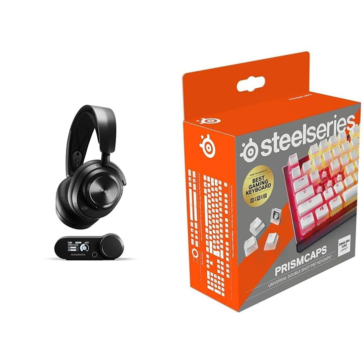 SteelSeries Arctis Nova Pro Wireless - Multi-System Gaming-Headset &amp; PrismCaps – Double-Shot-Tastens