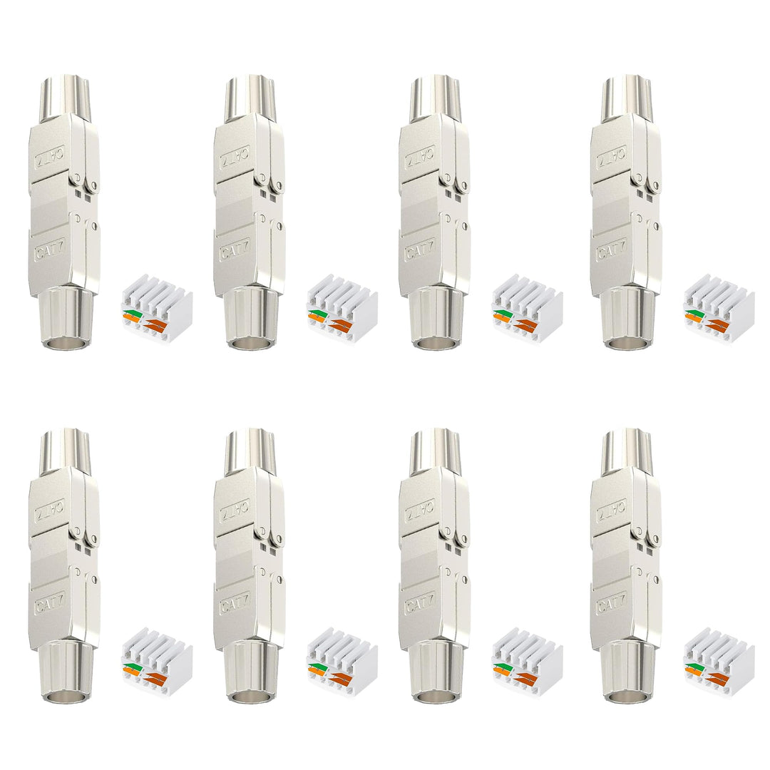 songyea 8×RJ45 Verbinder, Werkzeugloser Netzwerkkabelverbinder, RJ45 Stecker CAT5e, CAT6, CAT7 Verle