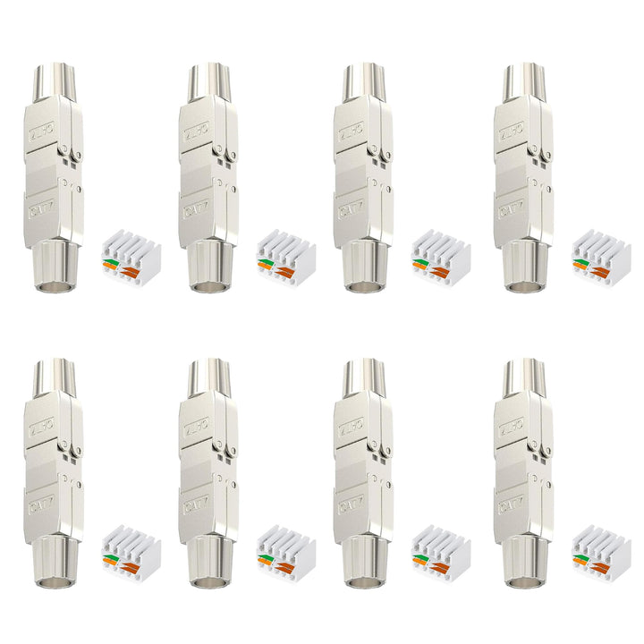 songyea 8×RJ45 Verbinder, Werkzeugloser Netzwerkkabelverbinder, RJ45 Stecker CAT5e, CAT6, CAT7 Verle