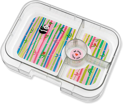 Yumbox Panino M Lunchbox (Panda Power Pink, 4 Fächer) - Brotdose mit Unterteilung | Bentobox mit Tre