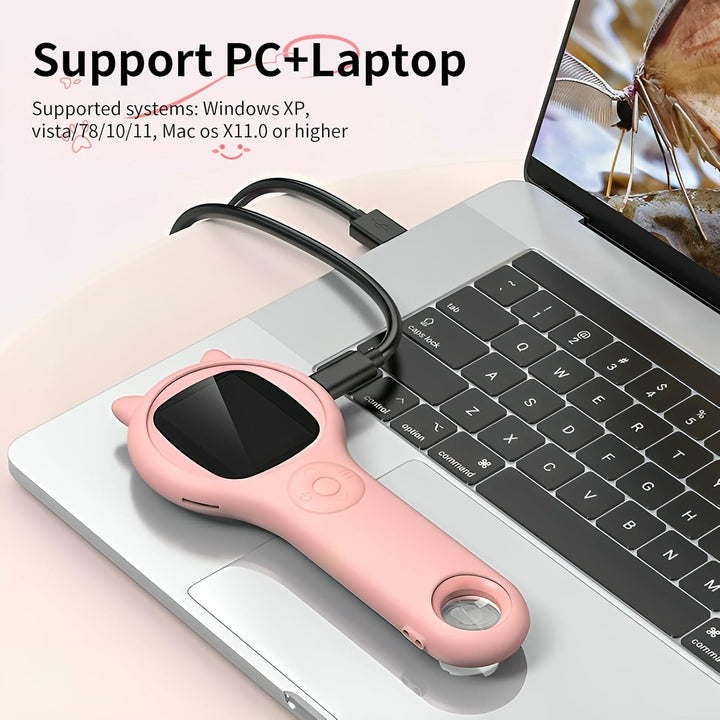 Ashfly Handheld mikroskop für Kinder, 2,0" IPS-Bildschirm 200X tragbares Taschenmikroskop für Kinder