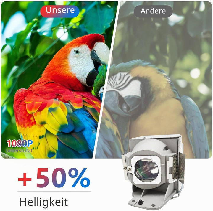 Supermait 5J.JAH05.001 A+ Qualität Ersatz Projektor Lampe Beamerlampe Birne mit Gehäuse Kompatibel m