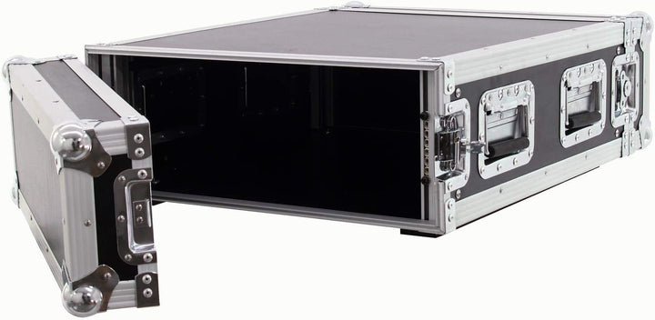 ROADINGER Verstärkerrack PR-2ST, 4HE, 57cm tief | Flightcase für 483-mm-Geräte (19") | mit mehrschic
