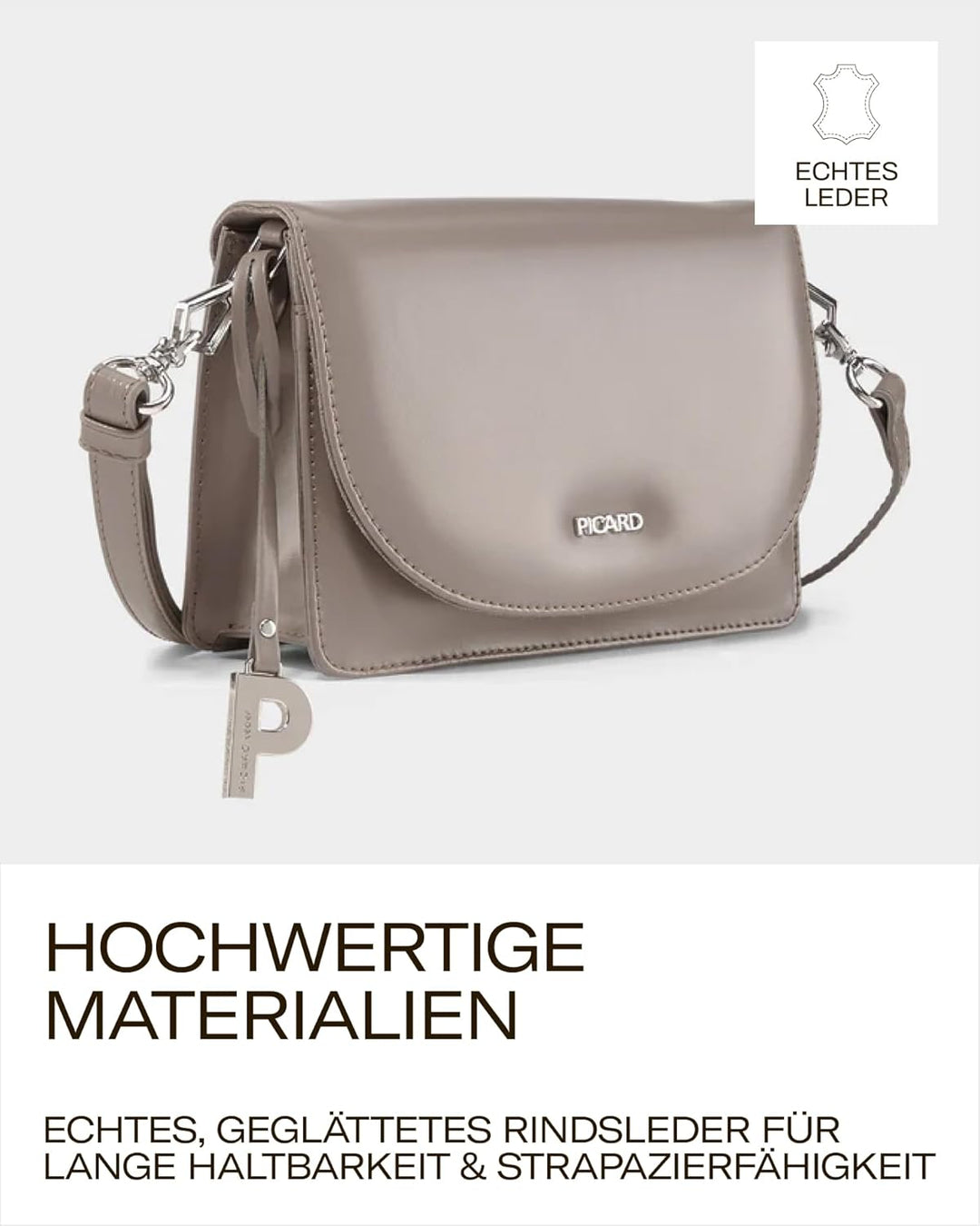 Picard Damen Schultertasche BERLIN aus Rindsleder Klein | mit Magnetverschluss | Schultertasche | Al