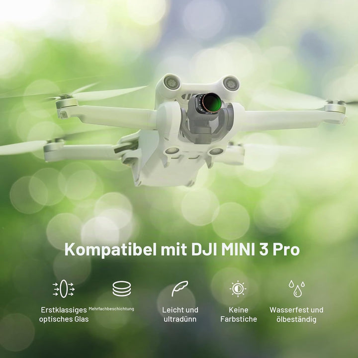 NEEWER Variabler ND Filter kompatibel mit DJI Mini 3 Pro, ND2-32 1-5 Snap Stop aus mehrschichtigem o