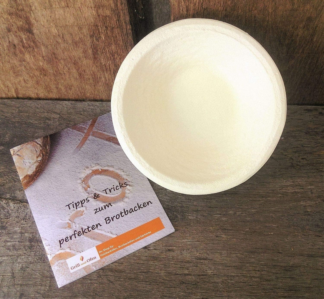 Gärkorb Gärkörbchen Holzschliff für 0,75 kg Brote rund glatt, inkl. Info 'perfekt Brotbacken'