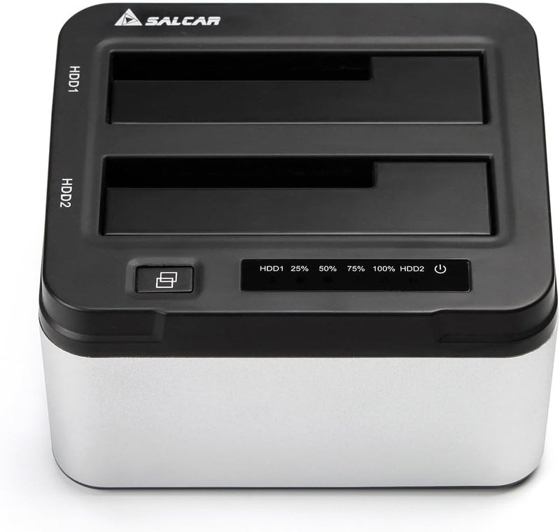 SALCAR USB 3.0 Offline Klon Docking Station mit 2 Einschüben, optimiert für HDD/SSD Festplatte, 2,5