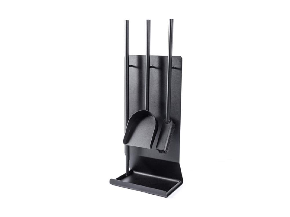 TermaTech Kaminbesteck "UU Stand" Stahl schwarz beschichtet 3-teilig 90-180
