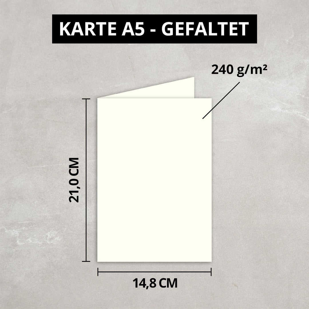 FarbenFroh by GUSTAV NEUSER DIN A5 Faltkarten - Naturweiss - 150 Stück - Einladungskarten - Menükart