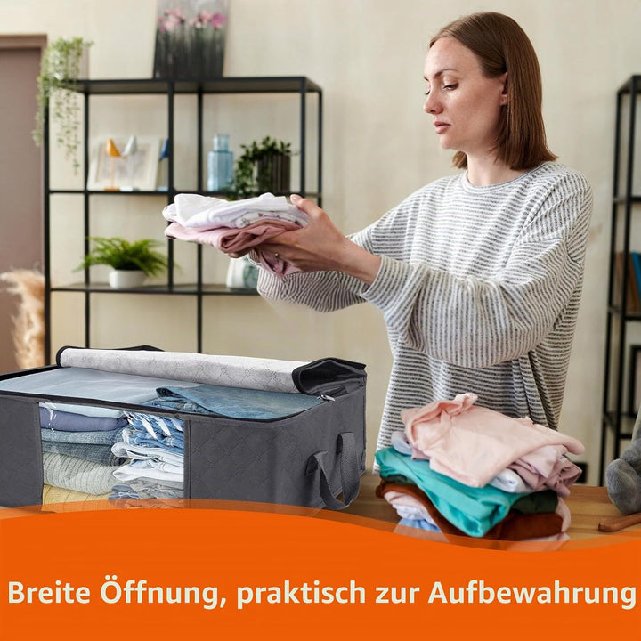 Withosent 6 Stück 35L Aufbewahrungstasche Schrank Organizer Set, Faltbare Kleideraufbewahrung mit Ve