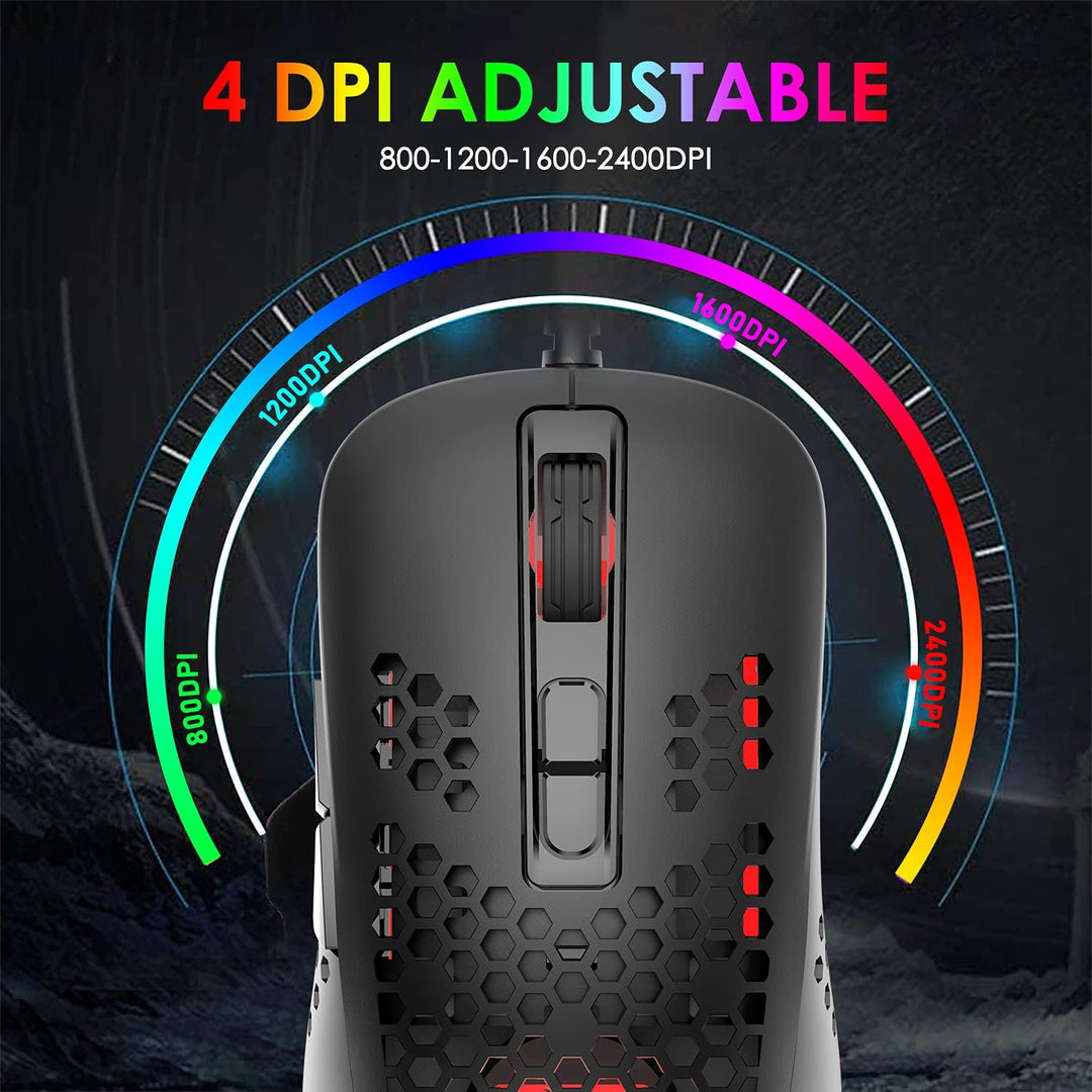 KUIYN Gaming-Tastatur, 60% kabelgebunden, kompakt, 61 Tasten, 11 RGB-Lichteffekt mit vollen Tasten,