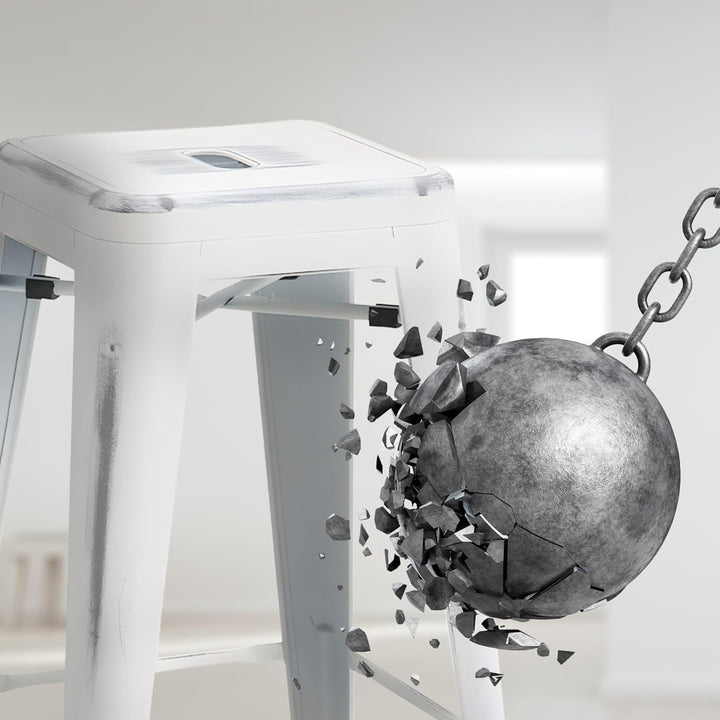 CLP 2er Set Barhocker Joshua I Stapelbare Tresenhocker aus Metall I Barstühle mit Fussstützen I Sitz