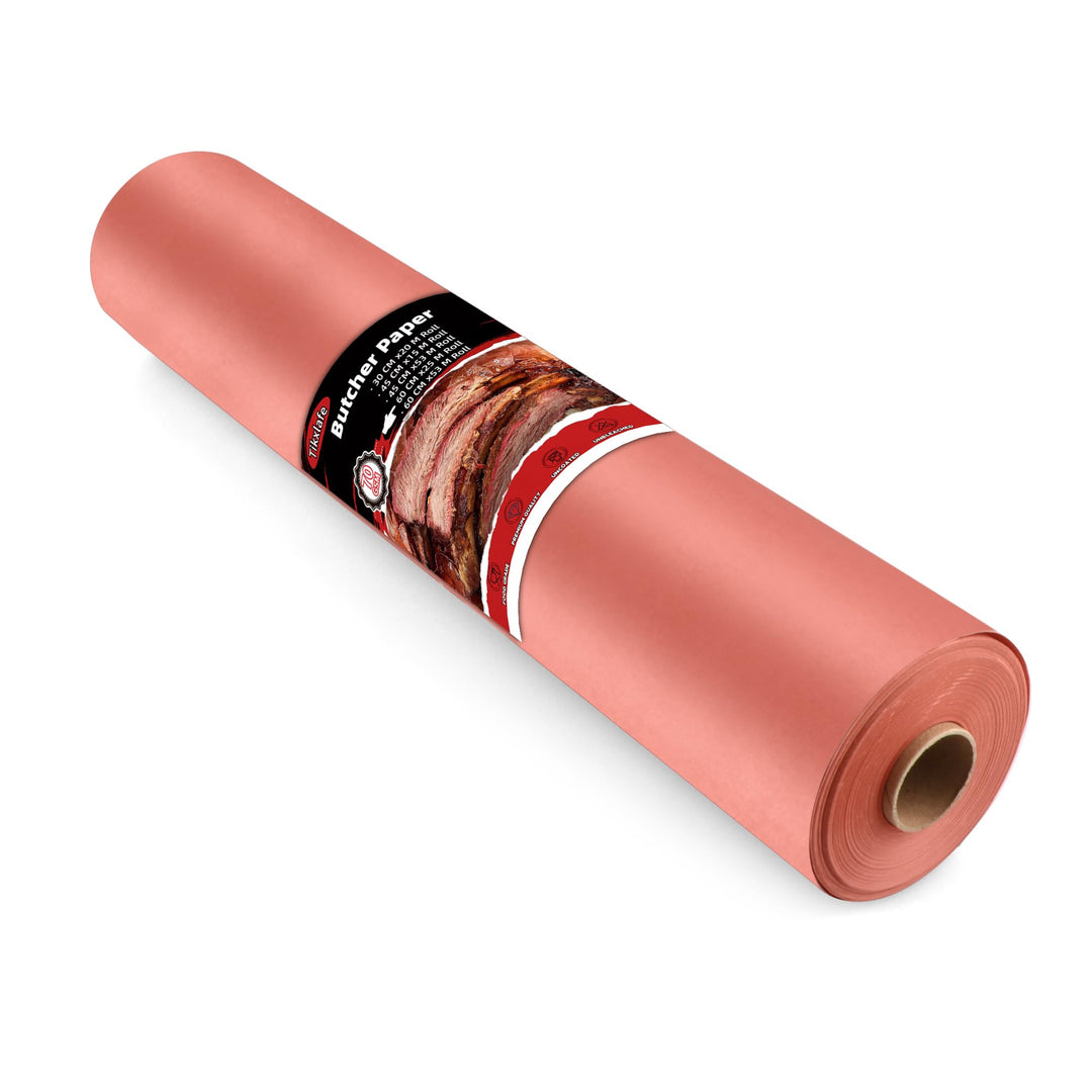 Tikxlafe Metzgerpapier Pink, BBQ Kraftpapier 53 m, 25 m,15 m das Original Metzger-Papier,Breite 45 c
