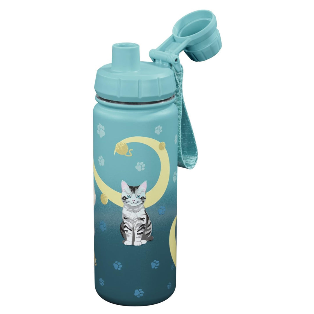 Step by Step Isolierte Edelstahl-Trinkflasche „Sweet Pet“, türkis, BPA-frei, für Schule, Kindergarte