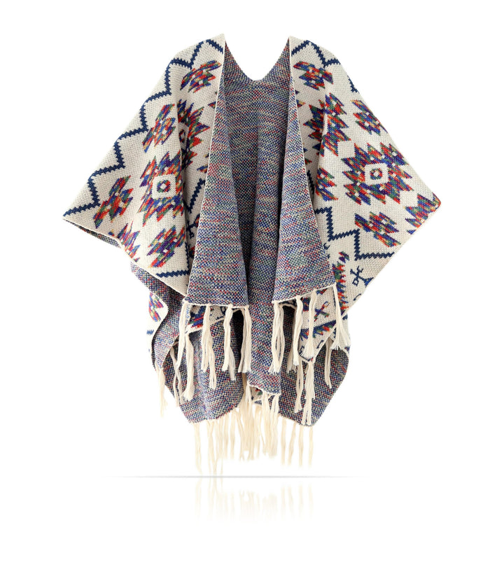Made by Nami Poncho Damen Umhang Beige Boho Style Festival Accessoires