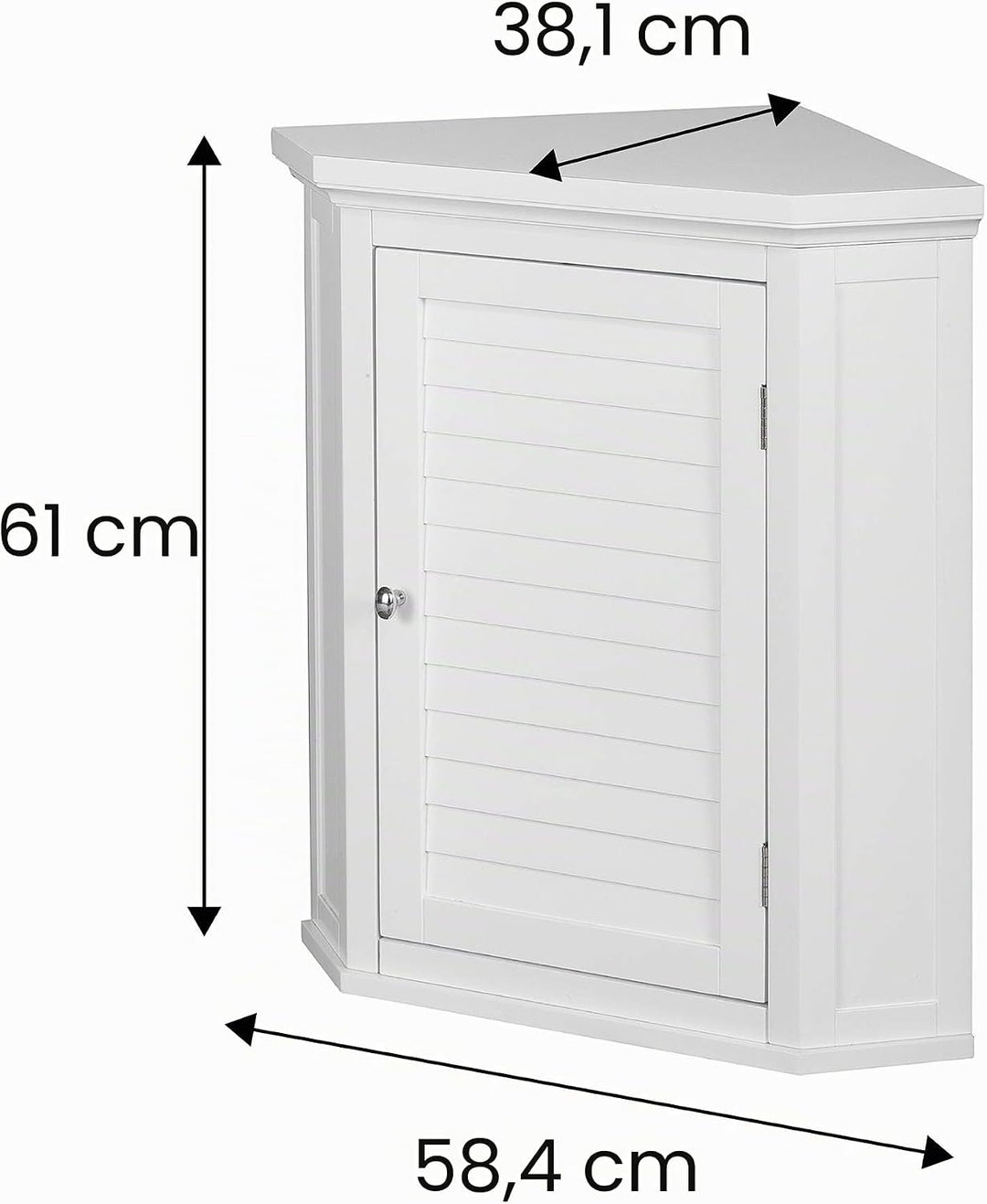 Badschrank Badmöbel Eckschrank Badezimmer Holzschrank Weiss Teamson ELG-587