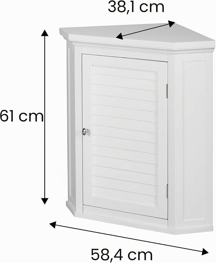 Badschrank Badmöbel Eckschrank Badezimmer Holzschrank Weiss Teamson ELG-587
