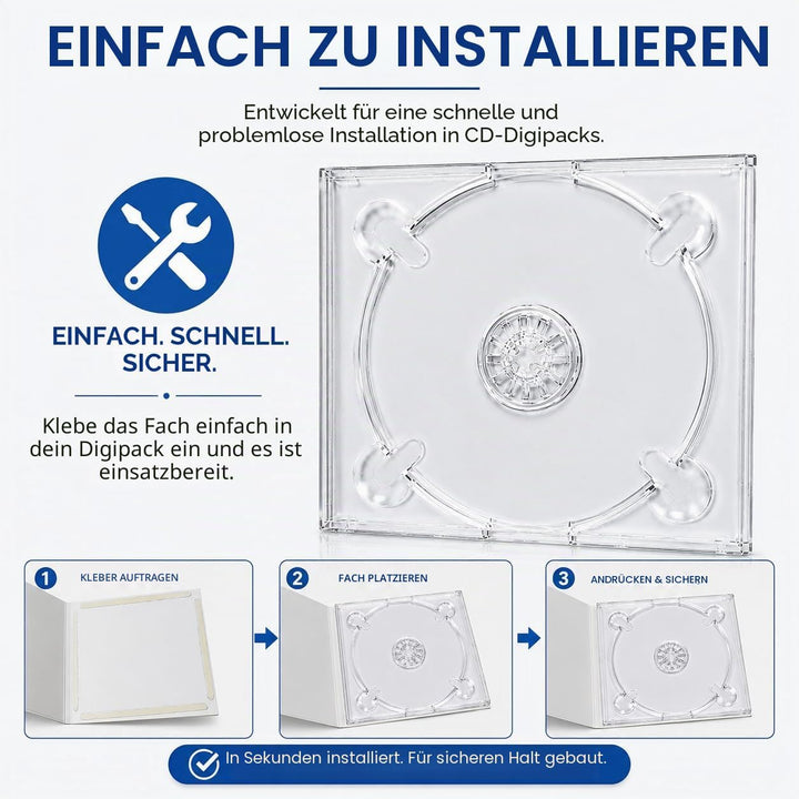 10 x Durchsichtiges CD-Disc-Digitray für Digipacks