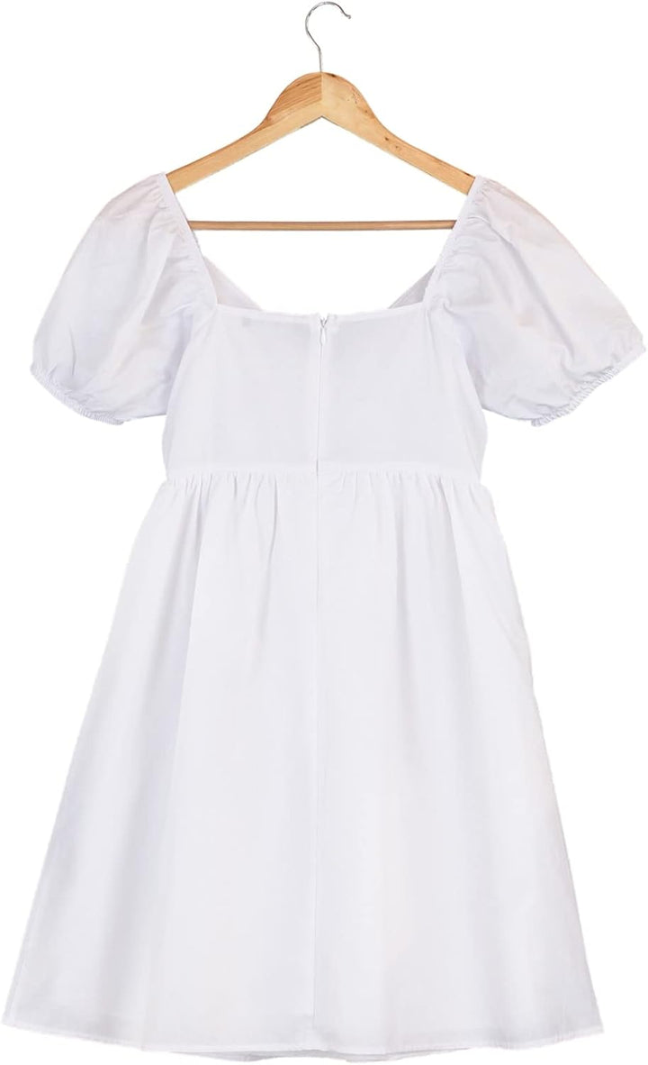 TRENDYOL Damen Weiss Gesticktes Volumenkleid Casual Dress 32 Weiss, 32 Weiss