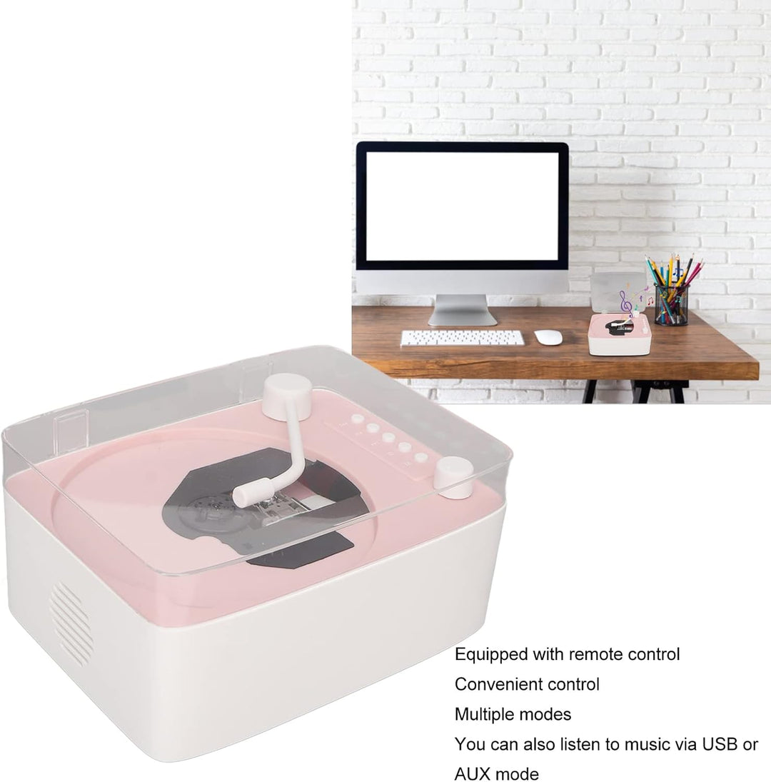 Multifunktions Rosa Retro CD Player, BT5.0 CD Musik Player mit Transparenter Schutzhülle, HiFi Stere