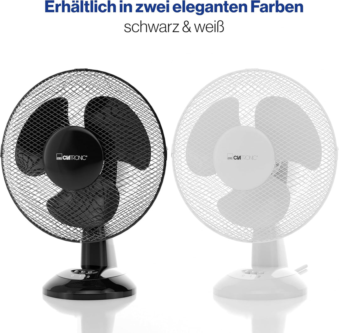 Clatronic Ventilator für Tisch / Tischventilator VL 3601; Mini-Fan für Schlafzimmer, Büro, Wohnmobil