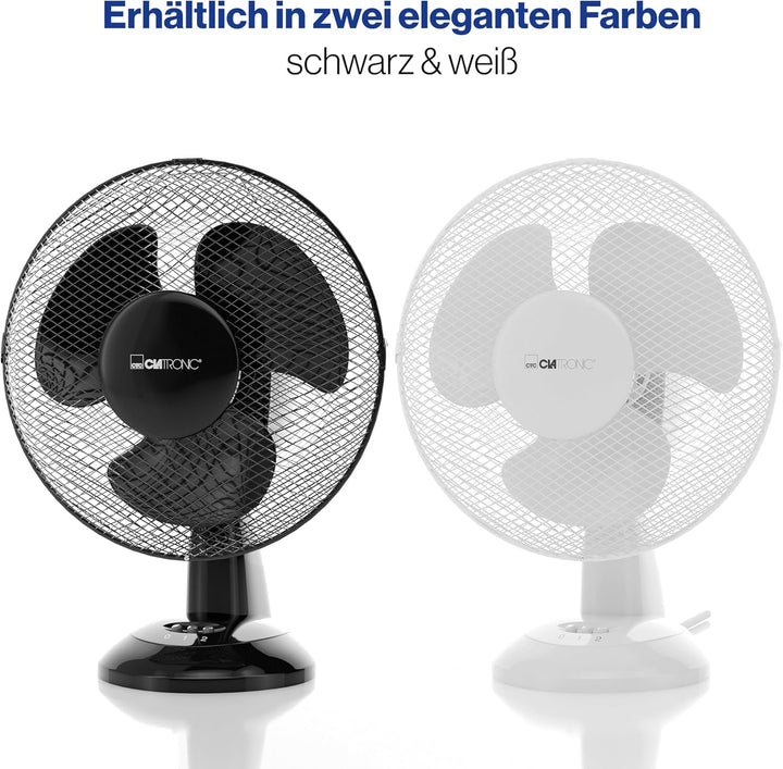 Clatronic Ventilator für Tisch / Tischventilator VL 3601; Mini-Fan für Schlafzimmer, Büro, Wohnmobil