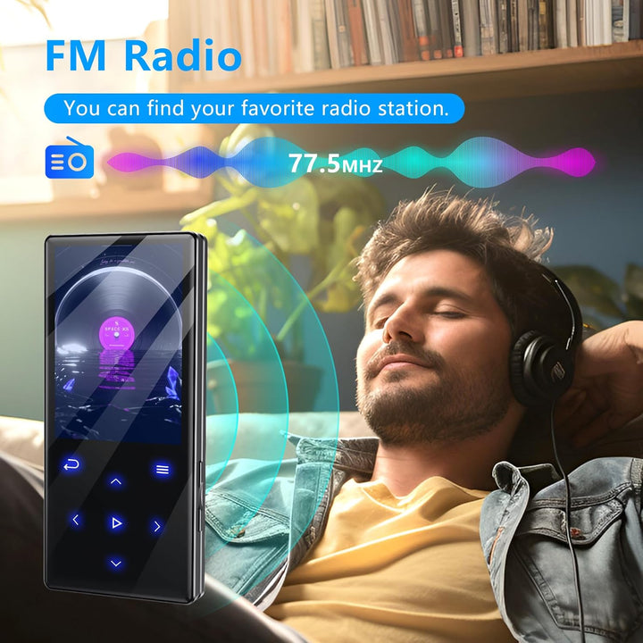 Gueray 128GB Bluetooth MP3-Player Tragbarer MP3 Player Digitaler Musikspieler mit HiFi-Sound Eingeba