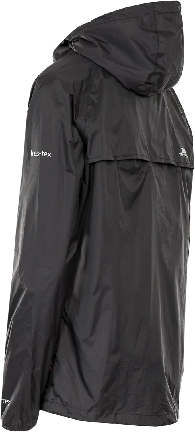 Trespass Unisex Qikpac Jacket Kompakt Zusammenrollbare Wasserdichte Regenjacke (1er Pack) XXL Schwar