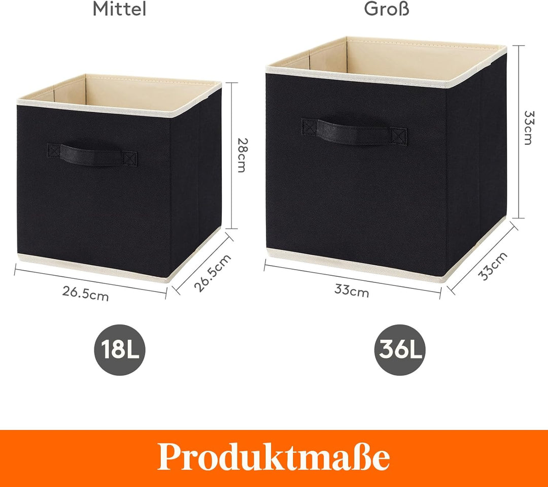 Lifewit 10 Stück Aufbewahrungsbox Stoff, Faltbare aufbewahrungsbox, 26 x 26 x 28 cm Aufbewahrung Ord