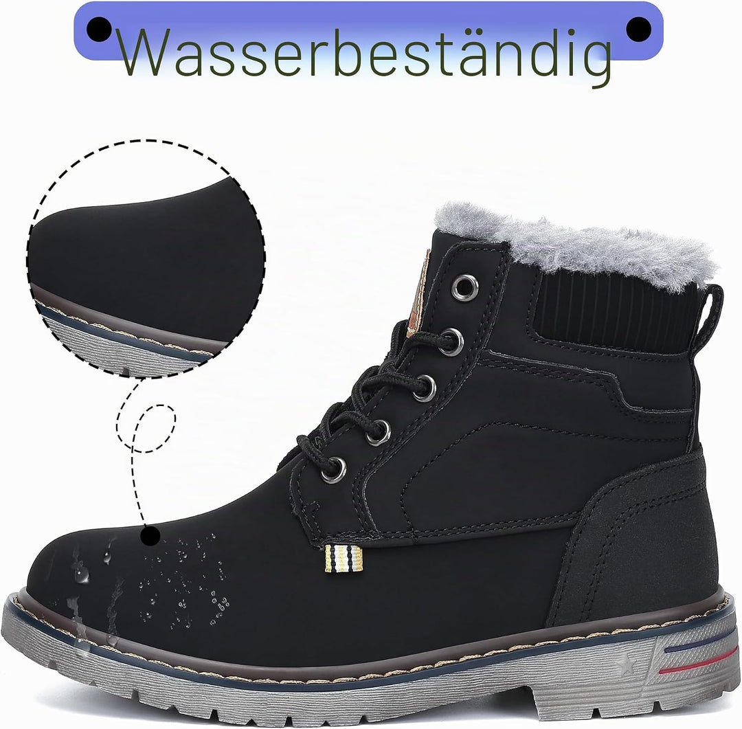 Mishansha Winterschuhe Kinder Warme Stiefeletten Gefüttert Winterstiefel Jungen Mädchen Schneestiefe