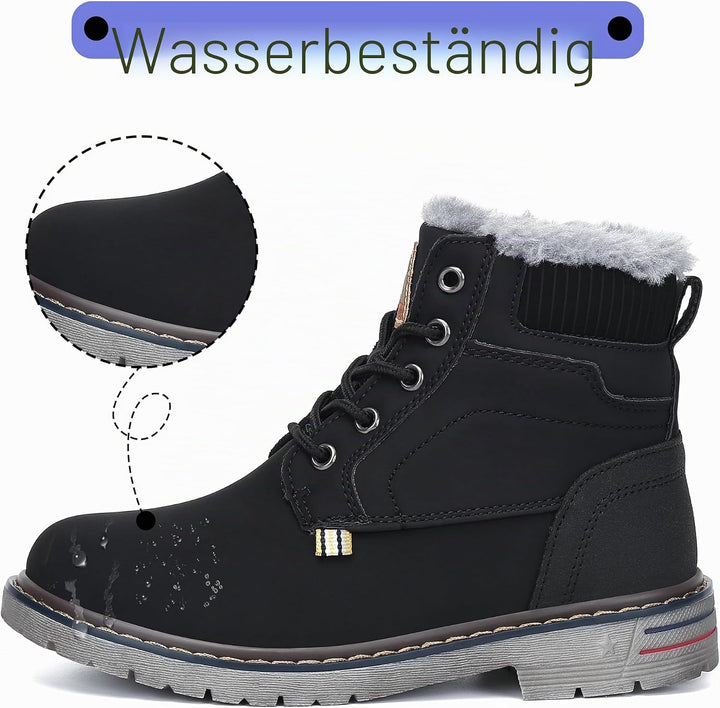Mishansha Winterschuhe Kinder Warme Stiefeletten Gefüttert Winterstiefel Jungen Mädchen Schneestiefe