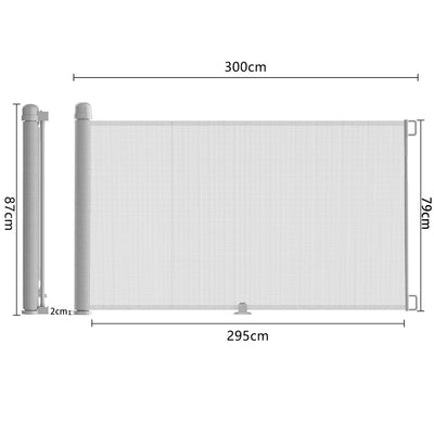 Froadp PVC Türschutzgitter, Ausziehbar Baby Treppengitter für Kinder und Haustiere, Einziehbares Tre