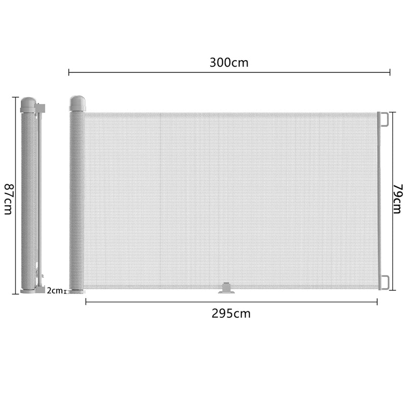 Froadp PVC Türschutzgitter, Ausziehbar Baby Treppengitter für Kinder und Haustiere, Einziehbares Tre