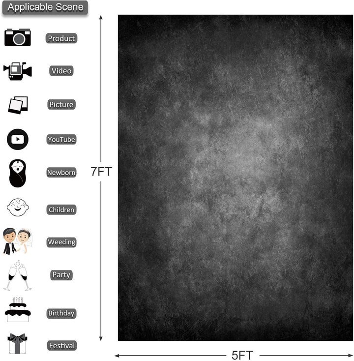 econious Fotohintergrund, 1,5 x 2,2 m Abstraktes DunkelGrau Foto Hintergrund, Professioneller Fotogr