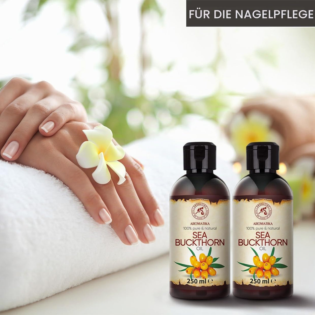 Sanddornöl Set 2x250ml - Hippophae Rhamnoides - Kaltgepresst - Sanddorn Öl - Sea Buckthorn Oil - Rei