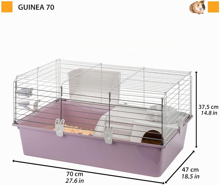 Ferplast Meerschweinchenkäfig, Kleintierkäfig, CAVIE 15 Kleintierzubehör inklusive, 70 x 47 x h 38 c