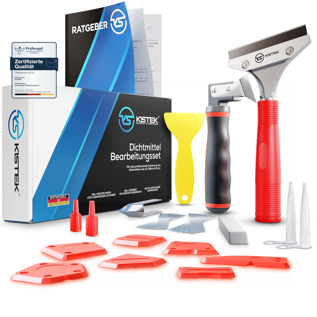 KISTEK® Silikonentferner Set (18-teilig) zur Silikon Entfernung und Erneuerung von Acryl- & Silikonf
