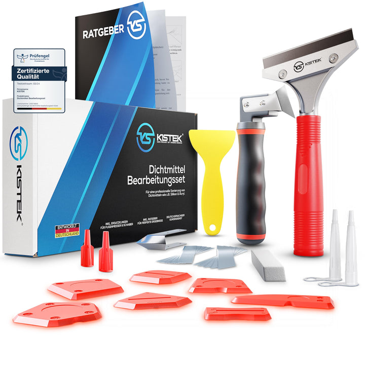 KISTEK® Silikonentferner Set (18-teilig) zur Silikon Entfernung und Erneuerung von Acryl- & Silikonf