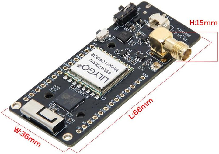 LILYGO TTGO Lora OLED 0,96 Zoll SD-Karte WiFi BLE Entwicklungsplatine ESP-32 Paxcounter Modul SMA Me