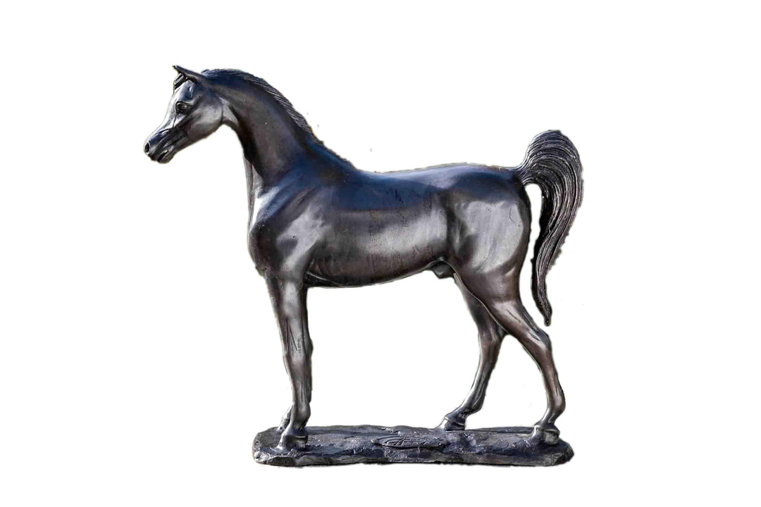 IDYL Bronze-Skulptur Arabisches Pferd | 30x10x33 cm | Tierfigur aus Bronze handgefertigt | Wetterfes