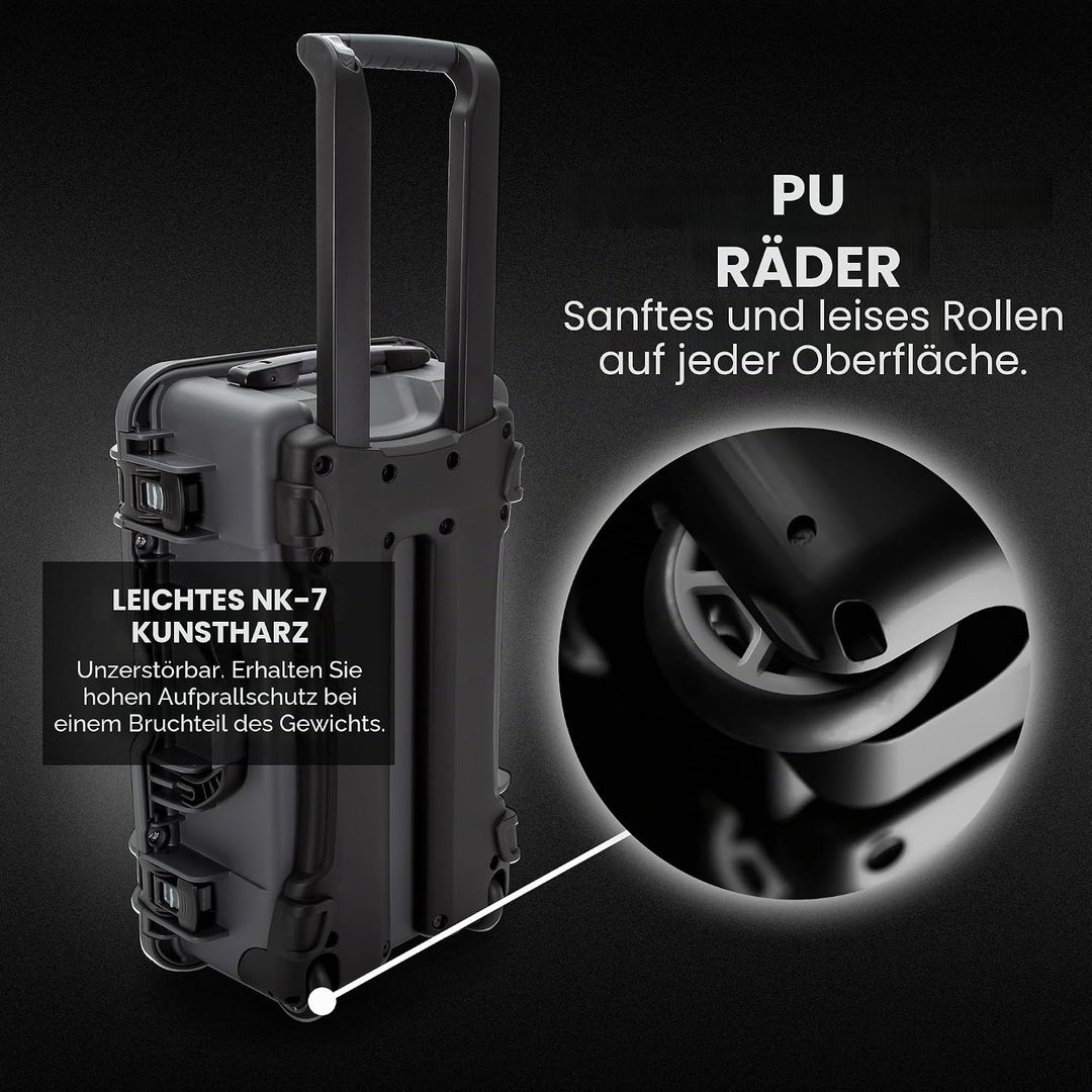 Nanuk 935-6007 wasserdichte Hartschale mit Deckel-Organizer und gepolsterter Trennwand, Graphit
