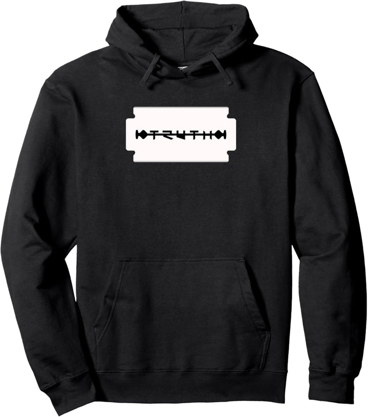 Wahrheit Truth auf Rasierklinge Techwear Pullover Hoodie