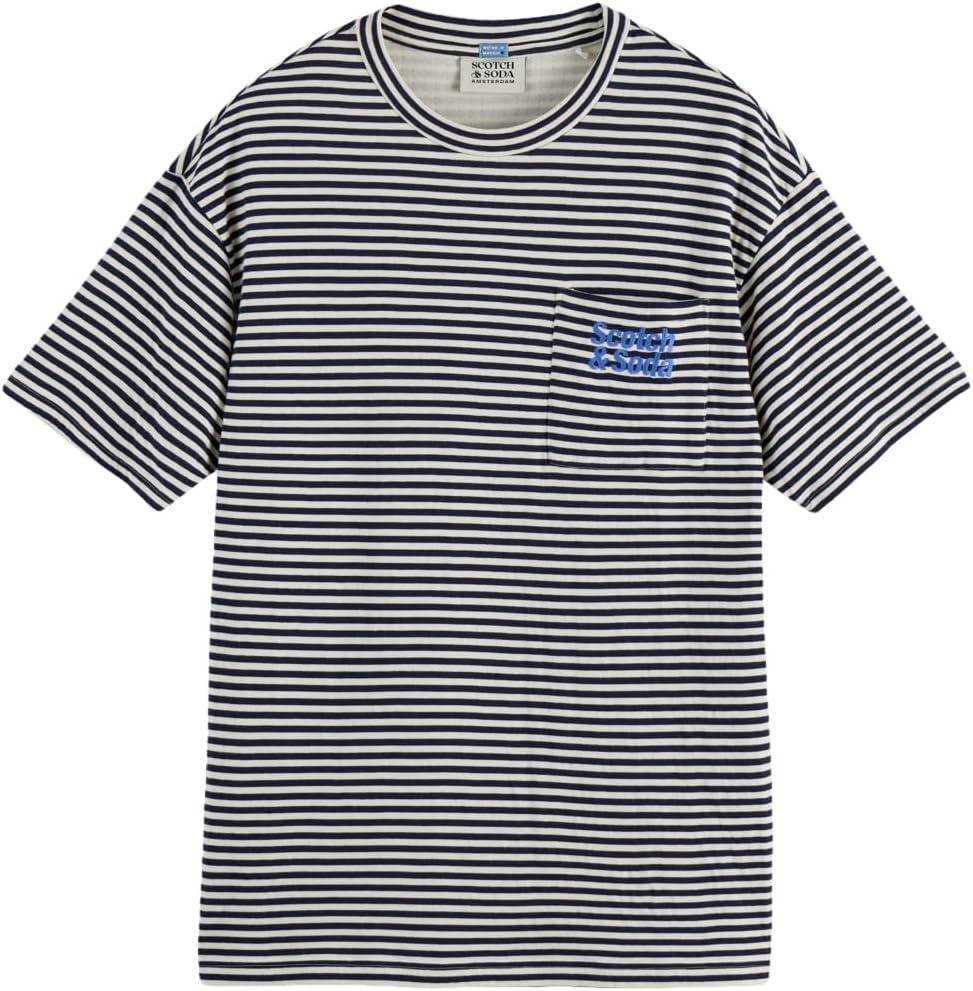 Scotch & Soda Herren Pocket T-Shirt T-Shirt S Combo B White/Navy 410, S Combo B White/Navy 410