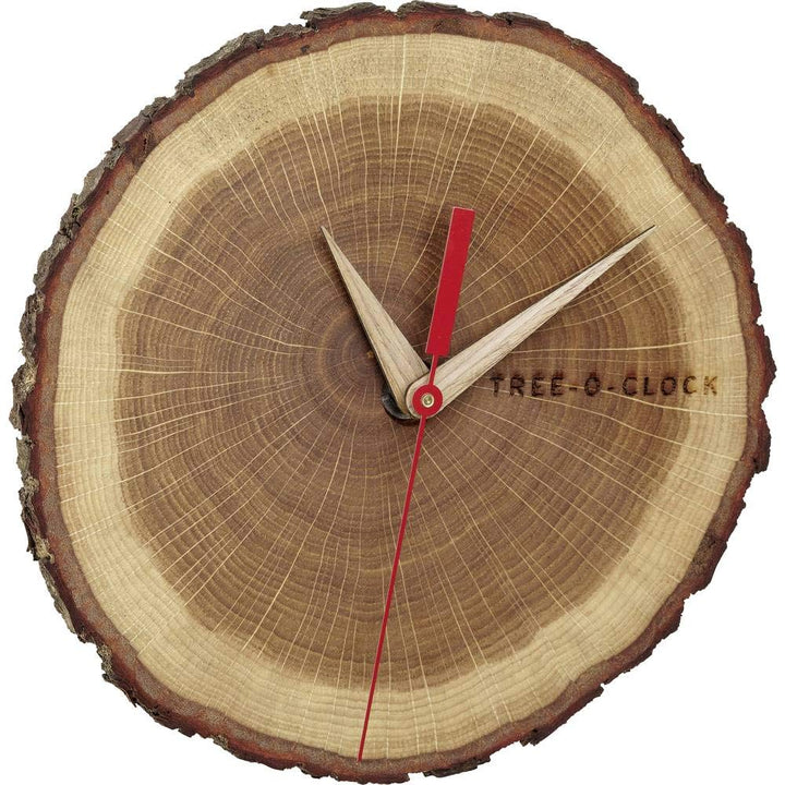 TFA Dostmann Tree-O-Clock Wanduhr aus Eichenholz, 60.3046.08, hochwertiges Uhrwerk, handgemacht in d