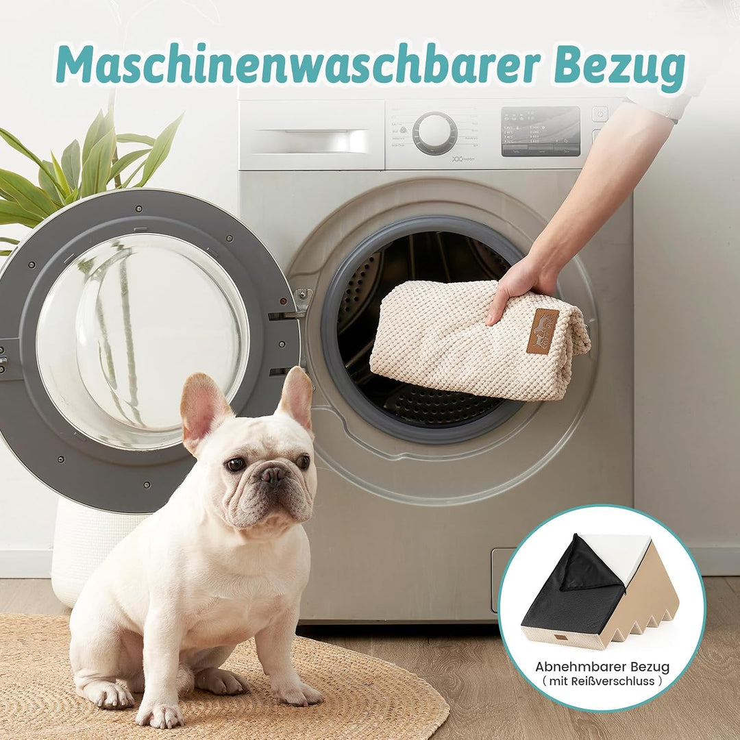 COZY KISS Hundetreppe für Kleine Hunde, 4 Stufen Haustiertreppe für Bett Couch Auto, 45cm Hoch Hochd