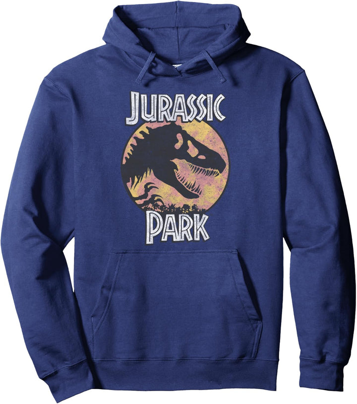 Jurassic Park Simple Logo T-Rex Silhouette Circle Pullover Hoodie