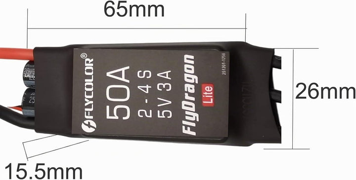 50A ESC 2-4S Elektrischer Geschwindigkeitsregler 5V 3A BEC mit XT60 & 3,5mm Bullet Plugs für RC Droh