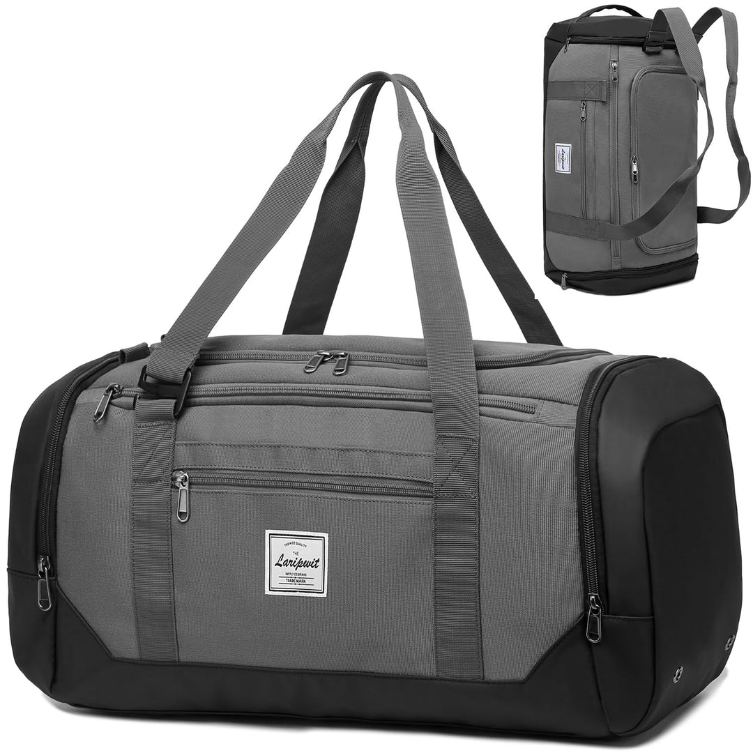 Laripwit Sporttasche Herren, 40L Reisetasche Rucksack Trainingstasche mit Schuhfach & Nassfach, Wass