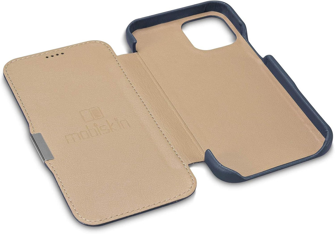 Mobiskin Hülle kompatibel mit Apple iPhone 12 Mini (5,4 Zoll), Handyhülle mit echtem Leder, Case, Sc